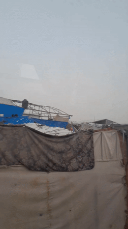 Khan Yunis shows tent settlements amid widespread building destruction