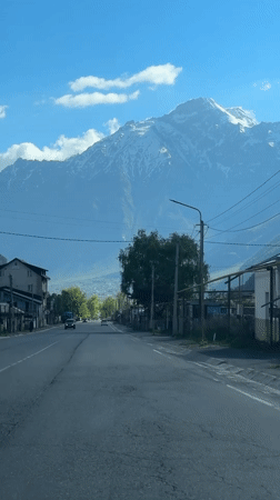 Mountain road scene documented in Arsha, Georgia