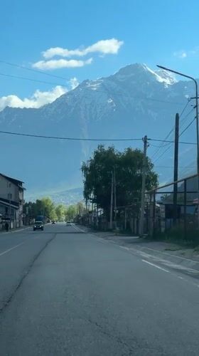 Mountain road scene documented in Arsha, Georgia