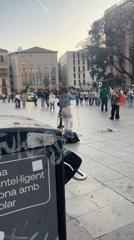 Street performers draw crowds near Barcelona Cathedral Sunday afternoon