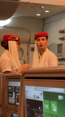 Emirates crew spotted aboard aircraft near Kuta, Indonesia