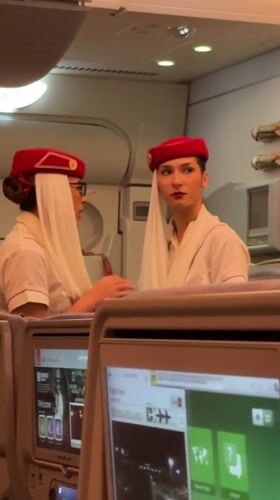 Emirates crew spotted aboard aircraft near Kuta, Indonesia