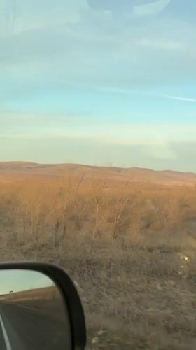 Evening drive through rural Russian landscape near Saragash