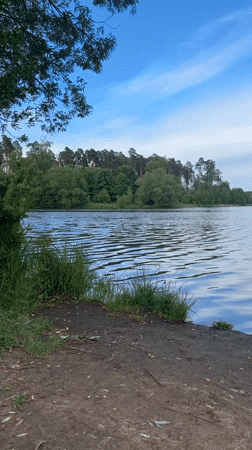 Afternoon lakeside bicycle rest in Russia's Sloboda region