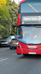 London buses and taxis spotted during sunny evening commute