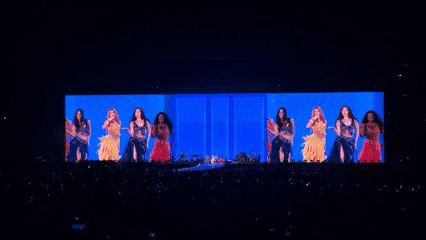 Big outdoor concert lights up Madrid on a September evening