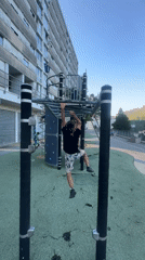 Playground action in a mountain valley town, Saint-Claude