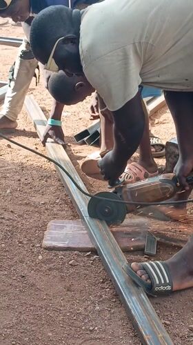 Outdoor metalwork observed in Akwanga, Nigeria morning hours