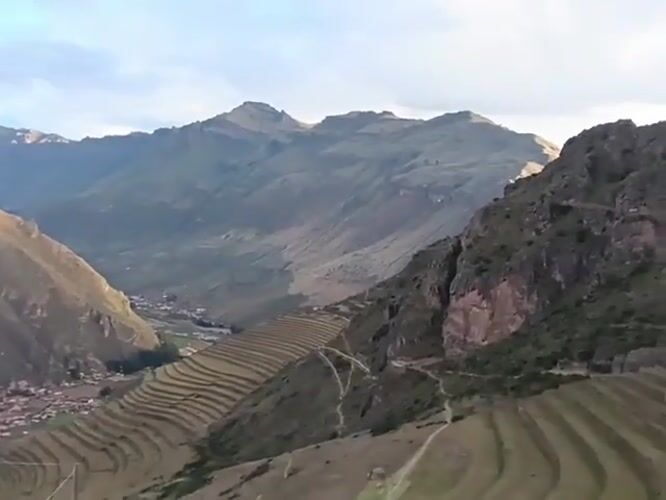 Ancient Pisac terraces documented by witnesses in Peru