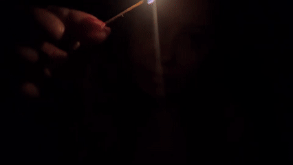 Matches and lighters lit in the dark, Novopokrovskaya night