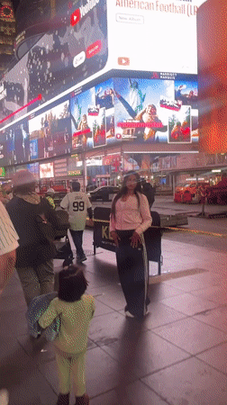 Early morning pedestrian activity recorded in Times Square