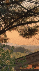 Sunset landscape views captured in Lourmarin countryside