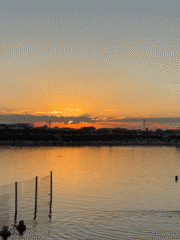 Sunset evening at Sol-Iletsk's salt lake resort