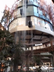 Inside Makassar's green-draped modern shopping mall