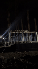 Nighttime construction site documented in Arinj, Armenia