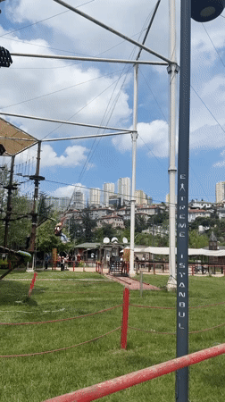 Family enjoys adventure park activities in Başakşehir