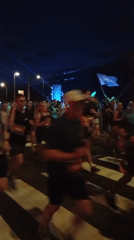 Nighttime running race draws crowds through illuminated Wrocław streets
