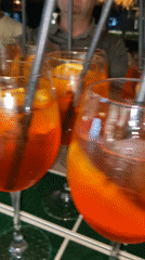 Aperol spritz cocktails served at Montenegro bar
