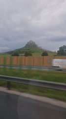 Driver captures Spiš Castle footage while passing through Slovakia