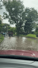 Heavy rains flood streets in Kuta Selatan, Indonesia