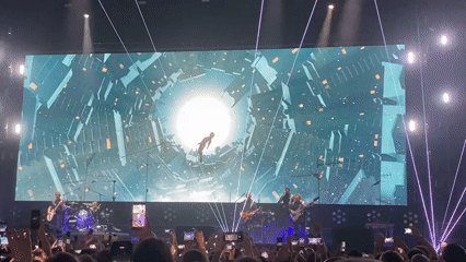 Live concert unfolds in Saint Petersburg with vivid stage visuals