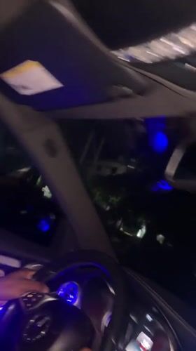Night drive through Abuja, seen from inside the car