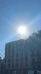 Sunny morning captured on video in Barcelona cityscape