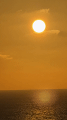 Sunset captured over Mediterranean waters in Netanya, Israel