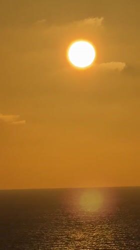 Sunset captured over Mediterranean waters in Netanya, Israel