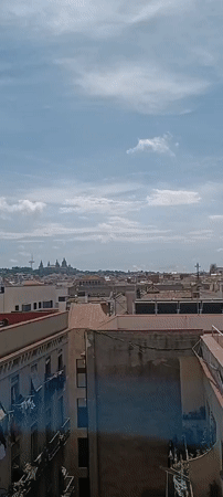 Rooftop view captures Barcelona skyline on Tuesday afternoon