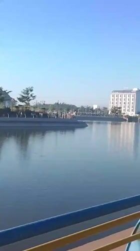 Sunny day at Purwokerto's waterfront promenade