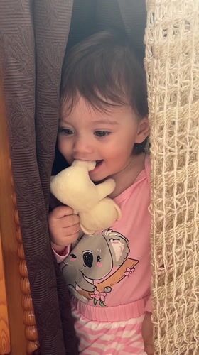 Toddler with plush toy spotted in Elena, Bulgaria