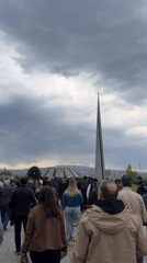 Crowds gather at Armenian Genocide Memorial in Yerevan