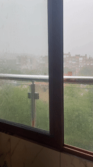 Heavy rainstorm documented by witnesses from indoor locations
