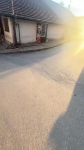 Golden hour street scenes documented in Zlatograd, Bulgaria