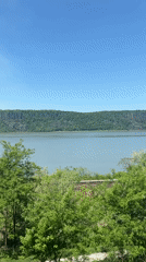 Peaceful waterfront scene captured in Yonkers under clear skies