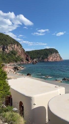 Scenic coastal views captured at Sveti Stefan, Montenegro