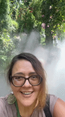 Woman documents garden visit with selfies in Nam Nha Trang