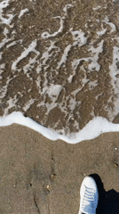 Waves and foam captured at Italian beach shoreline