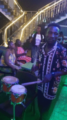 Night party with live drums and dancing in Lokoja