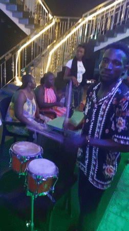 Night party with live drums and dancing in Lokoja