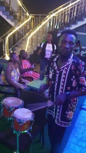 Night party with live drums and dancing in Lokoja