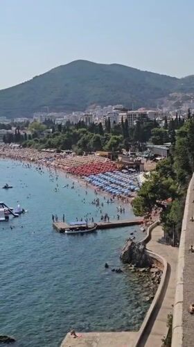 Budva's Adriatic waterfront in full summer swing