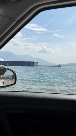 Cargo ship spotted on waters near Bijela, Montenegro