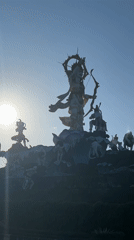 Statue complex with archer figure documented in Denpasar