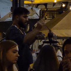 Nighttime social gathering documented at outdoor Kemerovo venue