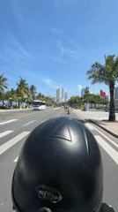 Morning motorcycle ride captured in Nha Trang, Vietnam