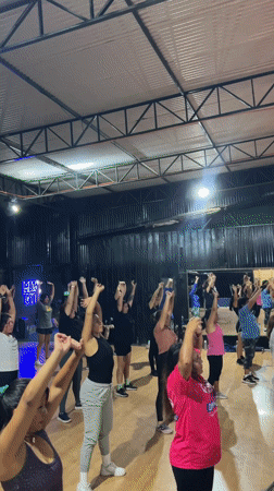 Women participate in Zumba class at Arica gym