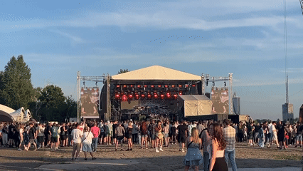 Outdoor music festival in Riga featuring Pendulum live on stage