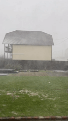 Heavy hailstorm hits Chulym, Russia during morning hours
